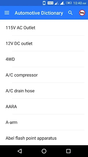 Automotive Dictionary Screenshot 1