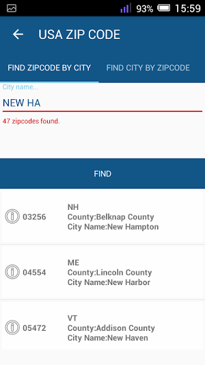 USA Zip Code Screenshot 1