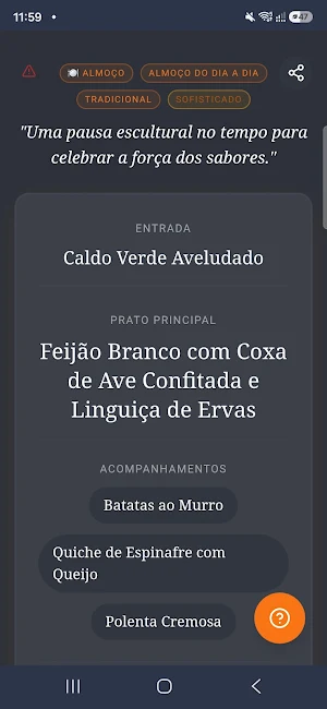 Menu na Mesa app Screenshot 0