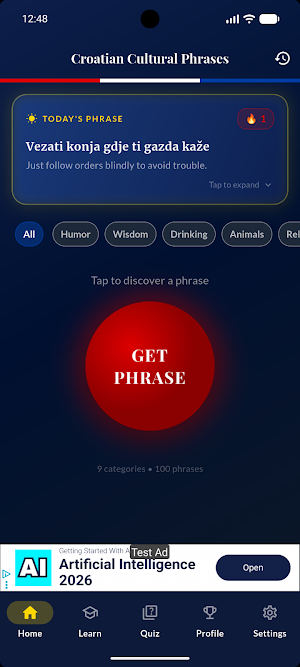 Croatian Cultural Phrases Screenshot 0