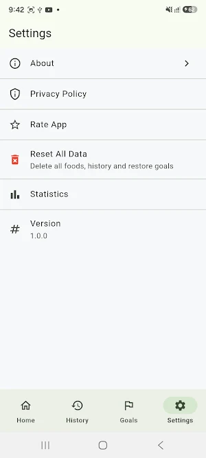 Calorie Log Screenshot 2