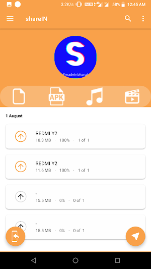 shareIN - Share Apps & File Transfer Screenshot 1