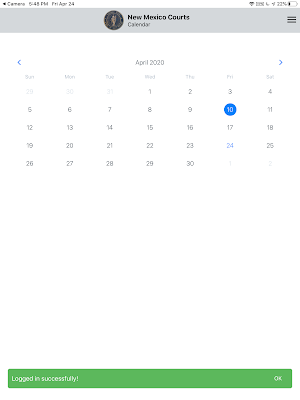 New Mexico Court Calendar Screenshot 0
