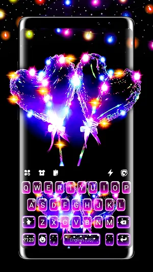 LED Heart Balloons Keyboard Background Screenshot 0