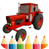 tractor coloring glitter