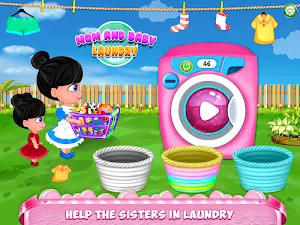Mom Baby Clothes Washing Laundry Screenshot 0