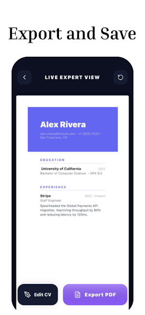 CloraCV - Resume Builder PDF Screenshot 3