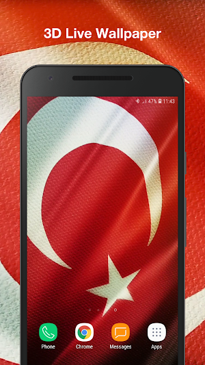 3D Turkey Flag Live Wallpaper Screenshot 0