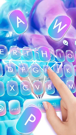 Blue Purple Ink Diamond Keyboard Theme Screenshot 2