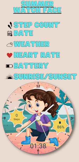 Summer watch face Screenshot 0