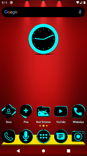 Flat Black and Cyan Icon Pack Free Screenshot 0