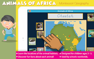 Animals of Africa - Montessori Geography for Kids Screenshot 0