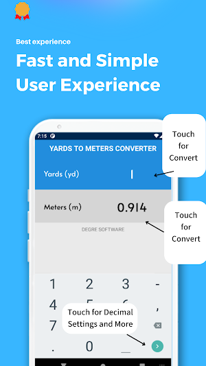 Yards to Meters Converter Screenshot 1