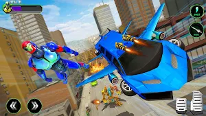 Flying Police Limo Car Transform Robot Games Screenshot 2