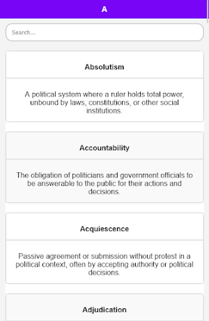 Political Science Dictionary Screenshot 1