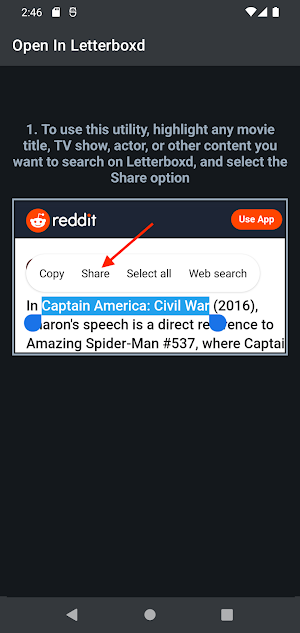 Open Shortcut for Letterboxd Screenshot 0
