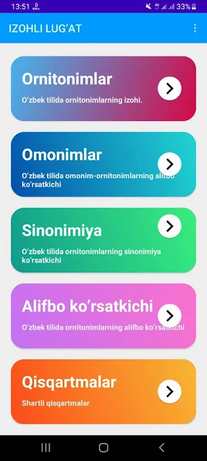 O'zbek tilining izohli lug'ati Screenshot 1