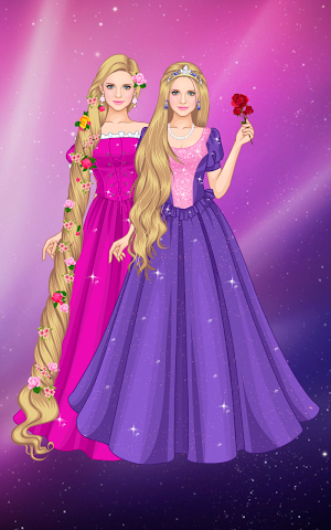 Long Golden Hair Princess Dress up game Screenshot 2