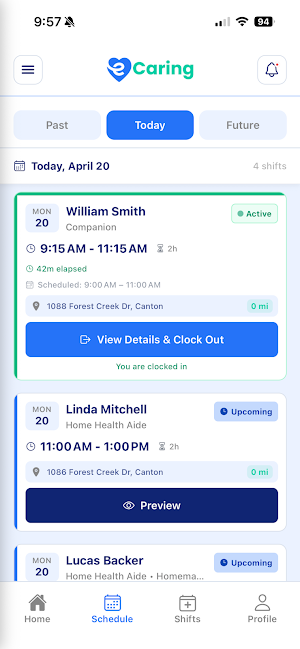 eCaring Staff 2.0 Screenshot 2
