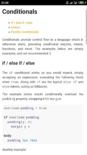 CSS Preprocessors Docs Screenshot 3