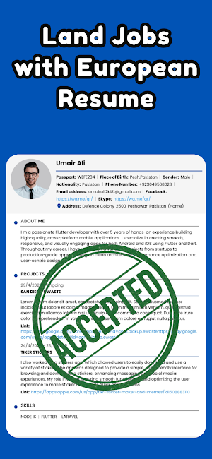Europass Resume -  European CV Screenshot 0