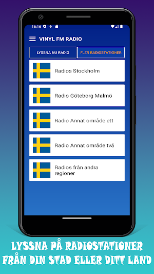 Vinyl FM Radio Sverige App SE Screenshot 2