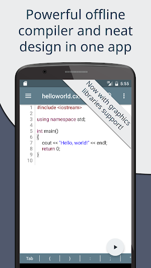 Cxxdroid - C++ compiler IDE for mobile development Screenshot 0