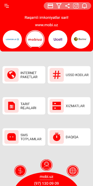 Кабинет компании - uzmobile mobiuz beeline ucell Screenshot 2