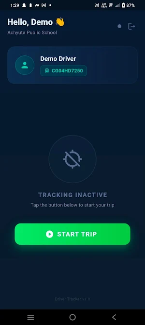 PDSSS Driver App Screenshot 1