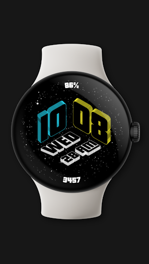 Galaxy 3D Time Watch Face Screenshot 1
