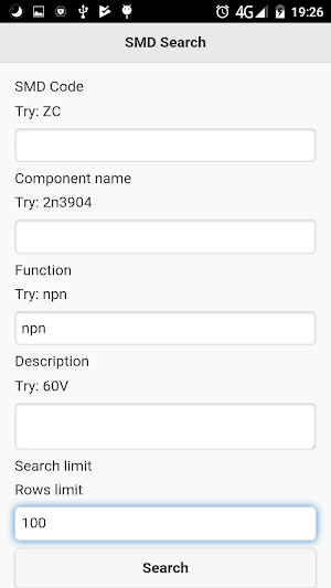 SMD component search offline Screenshot 0