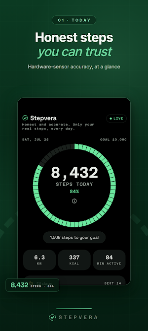 Stepvera: Honest Step Counter Screenshot 0