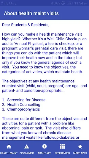 Health Maintenance Visits Screenshot 1
