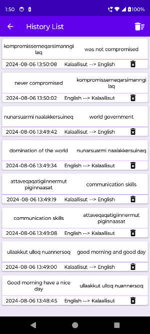 English Kalaallisut Translator Screenshot 2