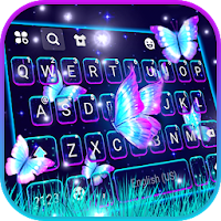 Neon Butterflies Keyboard Theme