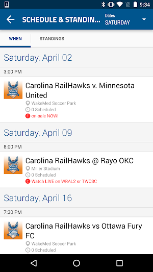 Carolina RailHawks FC Screenshot 3