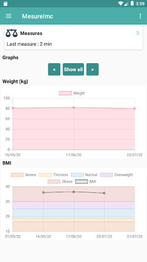 MesureImc (Weight and BMI) Screenshot 1
