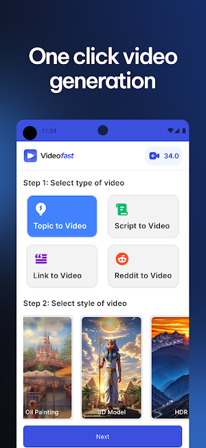 VideoFast - Text to Video AI Screenshot 1