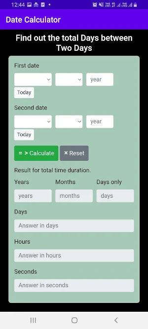 Date Calculator Screenshot 1