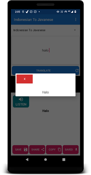 Indonesian Javanese Translator Screenshot 0