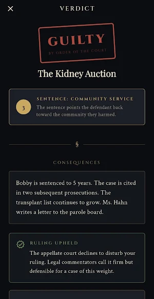 Your Honor: Judge Simulator Screenshot 2