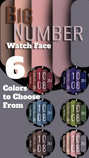 Big Number 3 - Watch Face Screenshot 2