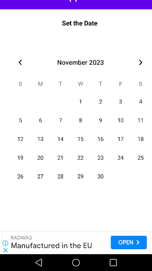 Calendar View Screenshot 2