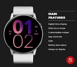 Purple Large Watch Face Screenshot 1