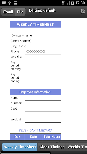 Employee Timecard Screenshot 0