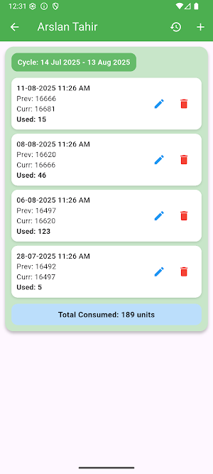 Meter Reading Screenshot 1