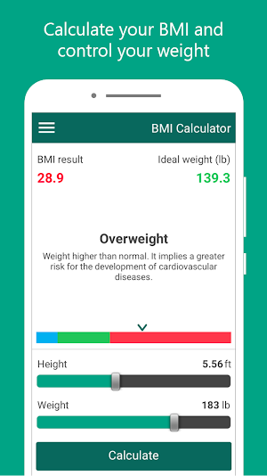 My BMI: Ideal Weight and BMI Calculator Screenshot 1