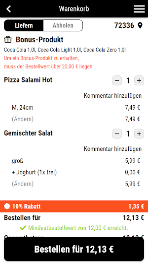 Pizza Hot Balingen Screenshot 1