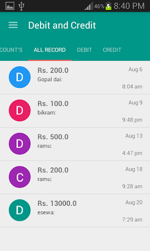 Debit and Credit Screenshot 3