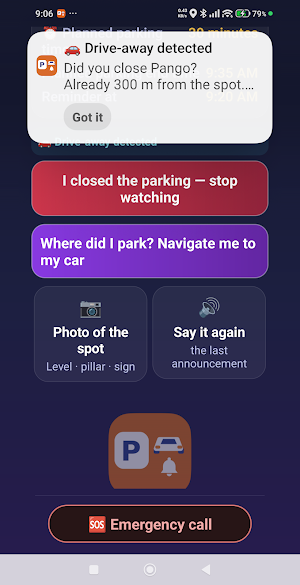 Parking & Drive Away Reminders Screenshot 1
